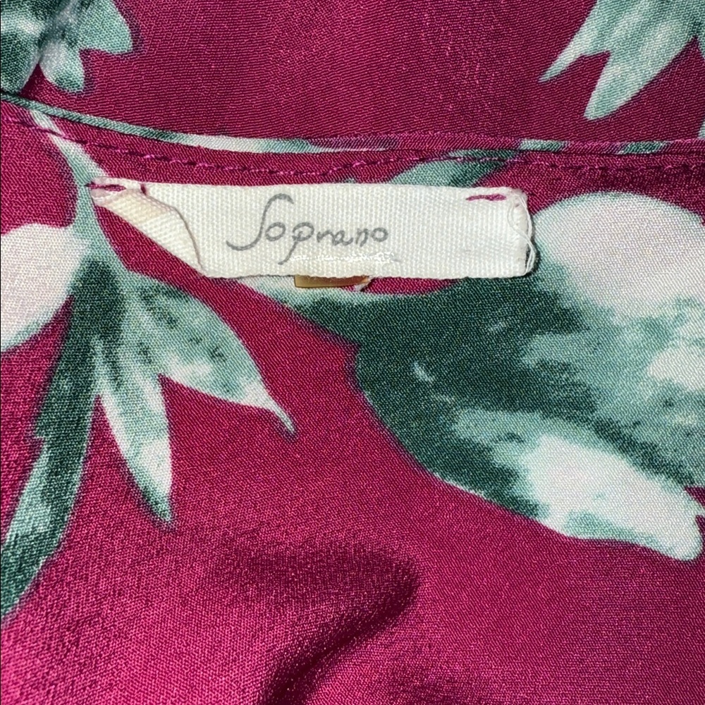 Soprano Burgundy Floral Slip Mini Dress | Size M/L - Picture 3 of 3